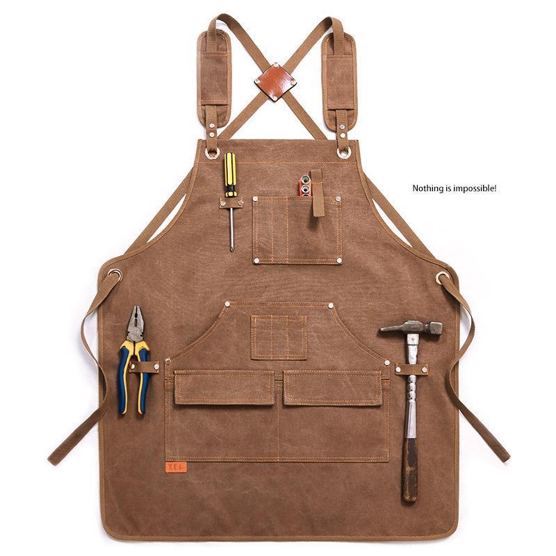 인쇄된 로고가 있는 캔버스 앞치마 이발소 커피숍 목공  - Workshop Tools Logo 리뷰 및 가격